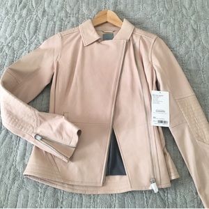 NWT Athleta Salt Flat Moto Leather Jacket Blush XS